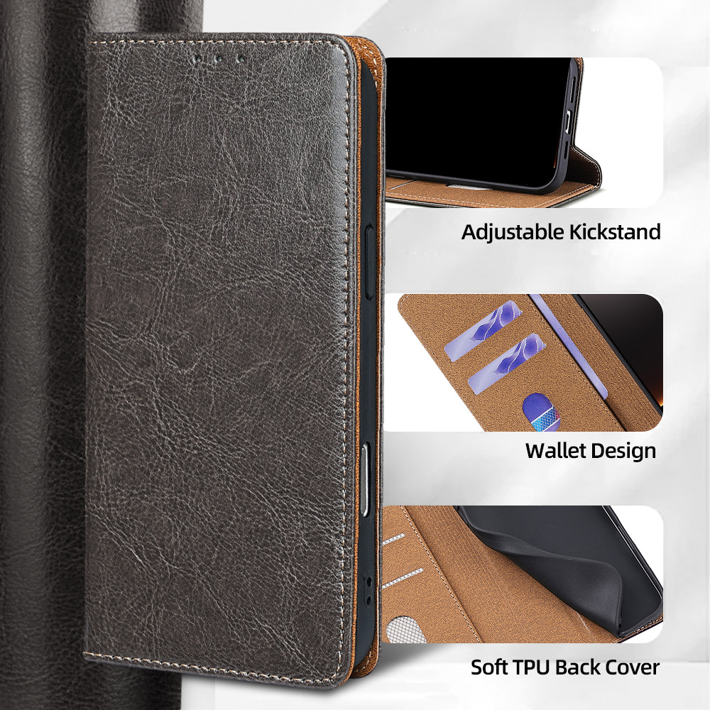 PU Leather Magnetic Flip Walle - Leather Wallet Card Holder Phone Cover review and price