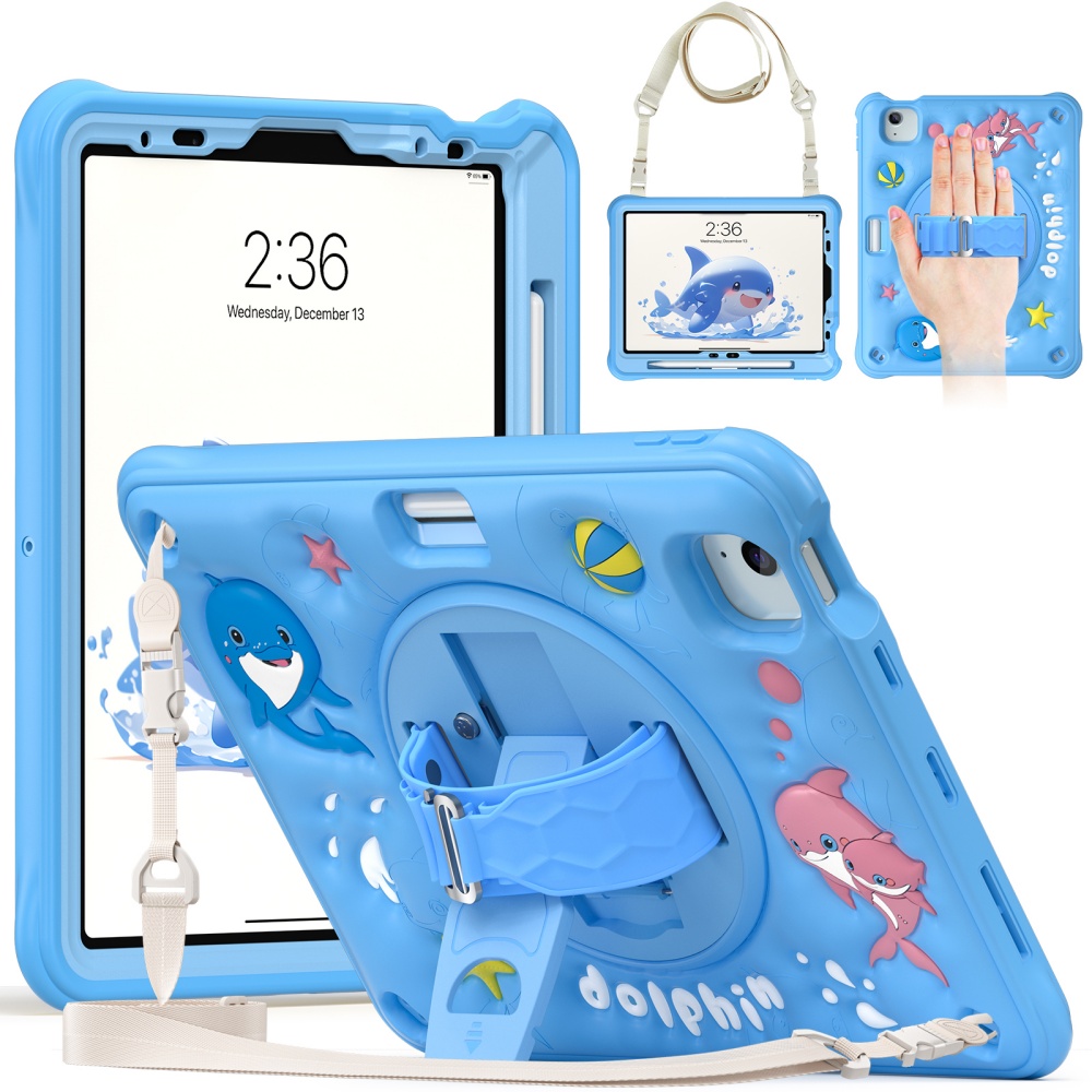 For iPad Mini A17Pro Mini6 Kid - Cute Cartoon Wrist Strap Silicone Case review and price