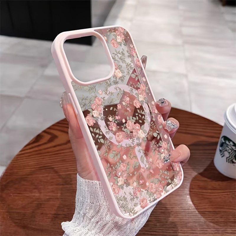Pink Tiny Rose Clear Magnetic  - Clear Shockproof Bumper Case review and price