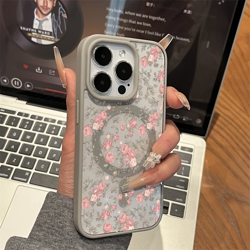 Pink Tiny Rose Clear Magnetic  - Clear Shockproof Bumper Case review and price
