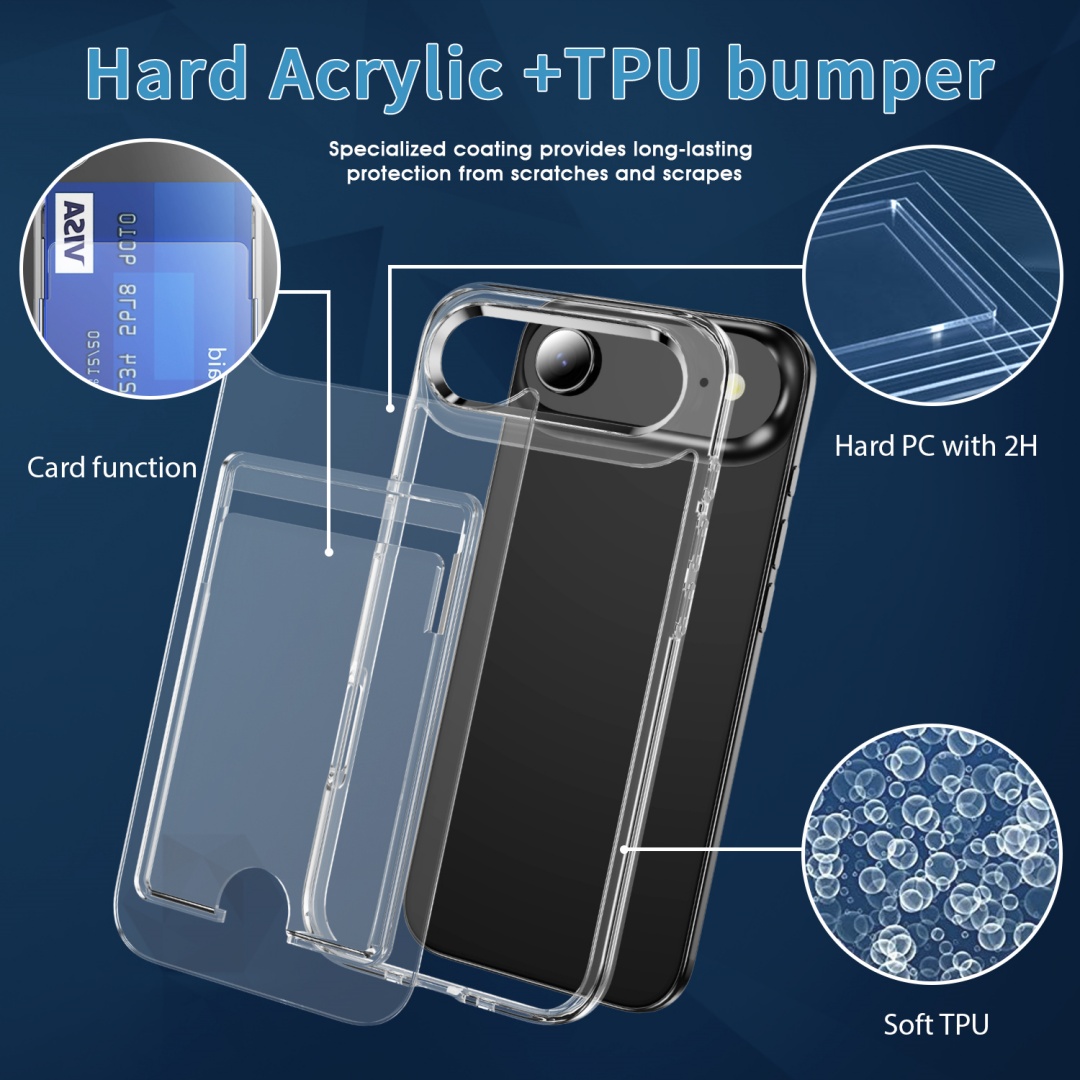 Luxury Clear Card Slot Holder  - Clear Shockproof Bumper Case review and price
